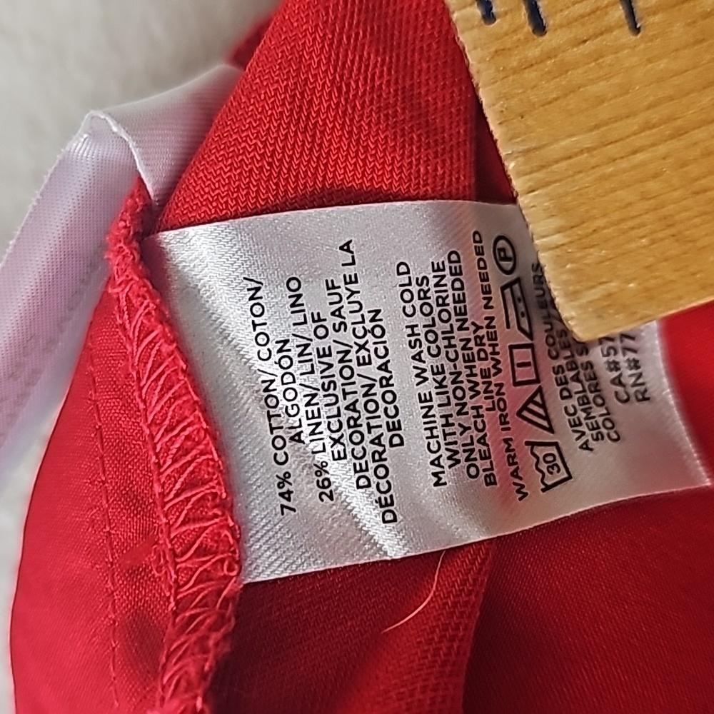 Ann Taylor shorts 8 high rise linen blend Red embroidered flowers NWT - Picture 13 of 13